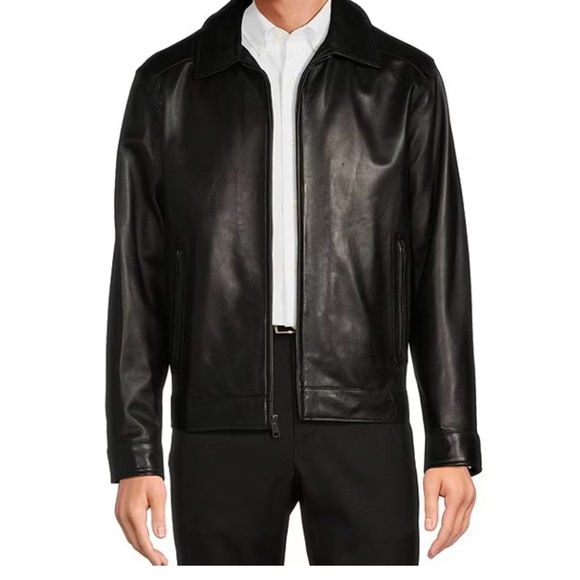 Men’s Genuine Leather Jacket Lambskin Roundtree Yorke Size S - Picture 1 of 12